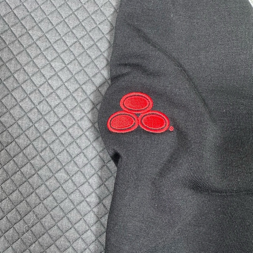 Footjoy Links Hoodie Mens Large Gray Black 1/4 Zip Moisture Wicking Golf Logo - Picture 5 of 7